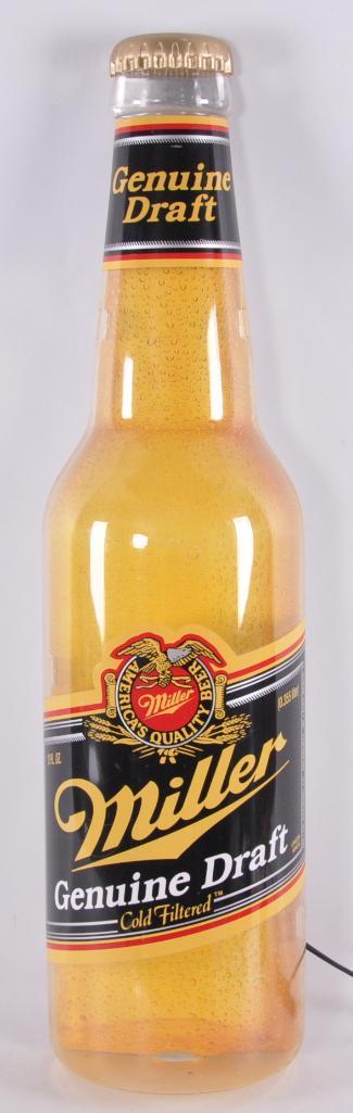 Vintage Miller Genuine Draft Light Up Advertising Half (1 of 2)