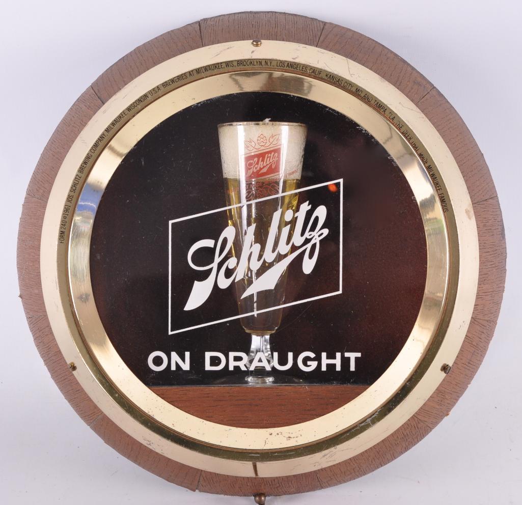Vintage Schlitz Light Up Advertising Half Barrel Beer (1 of 2)