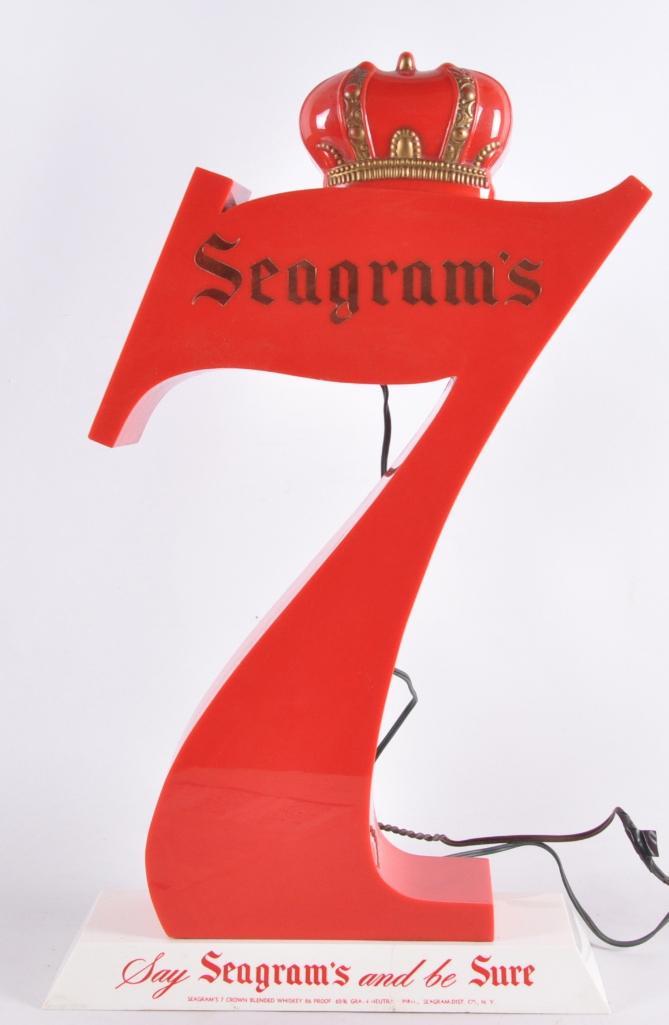 Vintage Seagram's 7 Light Up Advertising Sign (1 of 2)
