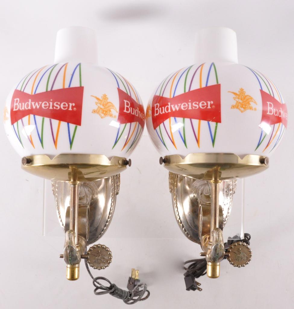 Vintage Pair of Budweiser Light up Advertising Beer (1 of 2)