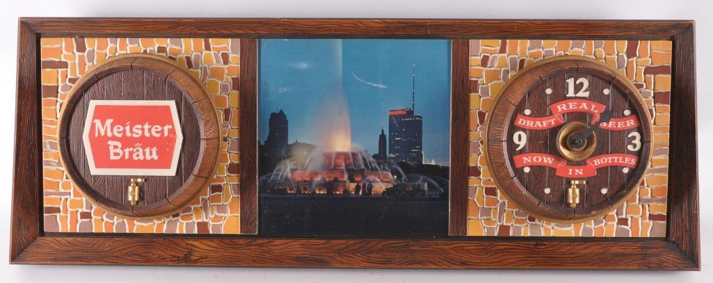 Vintage Meister Brau Light Up Advertising Beer Clock (1 of 1)