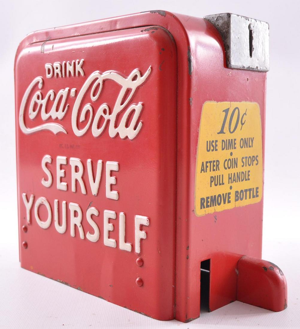 Vintage Coca-Cola Embossed Metal Serve Yourself (1 of 5)
