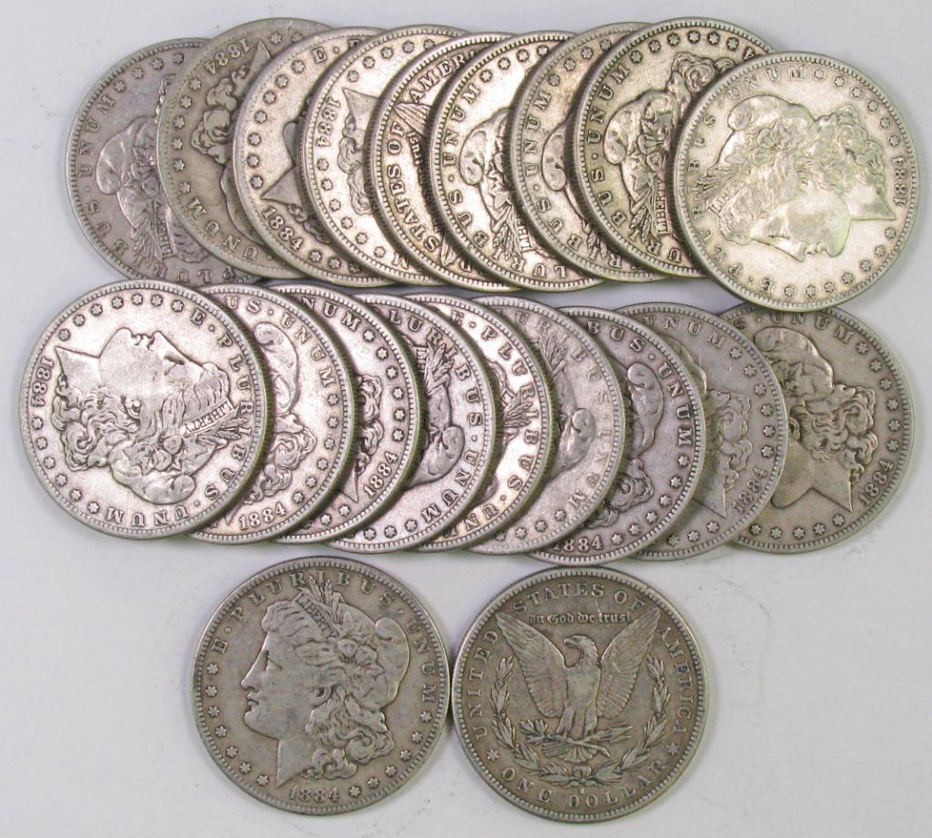 Lot of (20) 1884 S Morgan Silver Dollars (1 of 1)