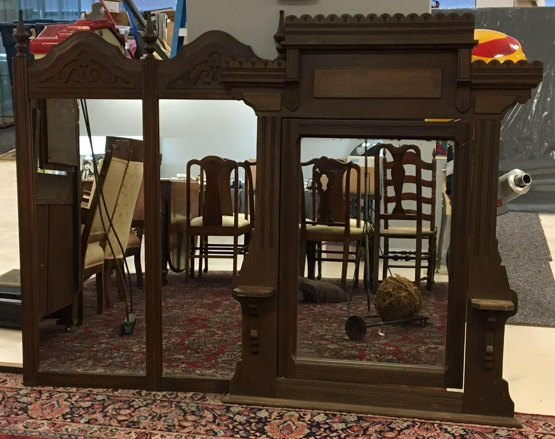 Group of 2 Antique Mirrors: Largest is 38 x 50 inches, 1 has hanging wire, no shipping available pickup only