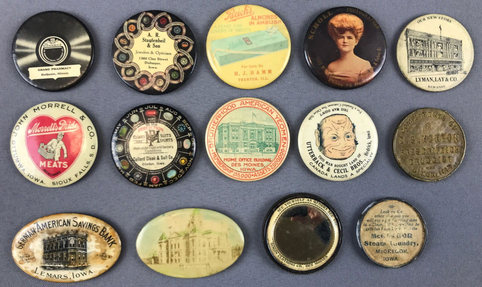 Group of 14 advertising mirrors (1 of 5)