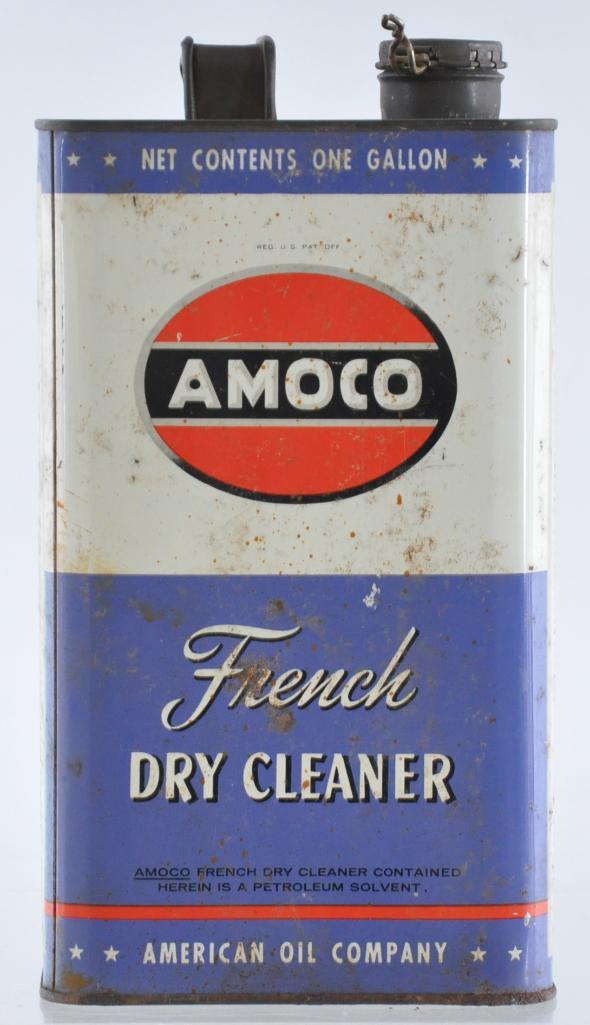Antique Amoco French Dry Cleaner Adverting Oil Can (1 of 3)