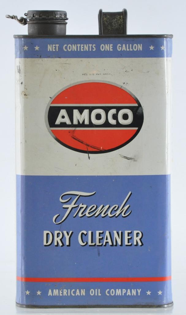 Antique Amoco French Dry Cleaner Adverting Oil Can (1 of 4)