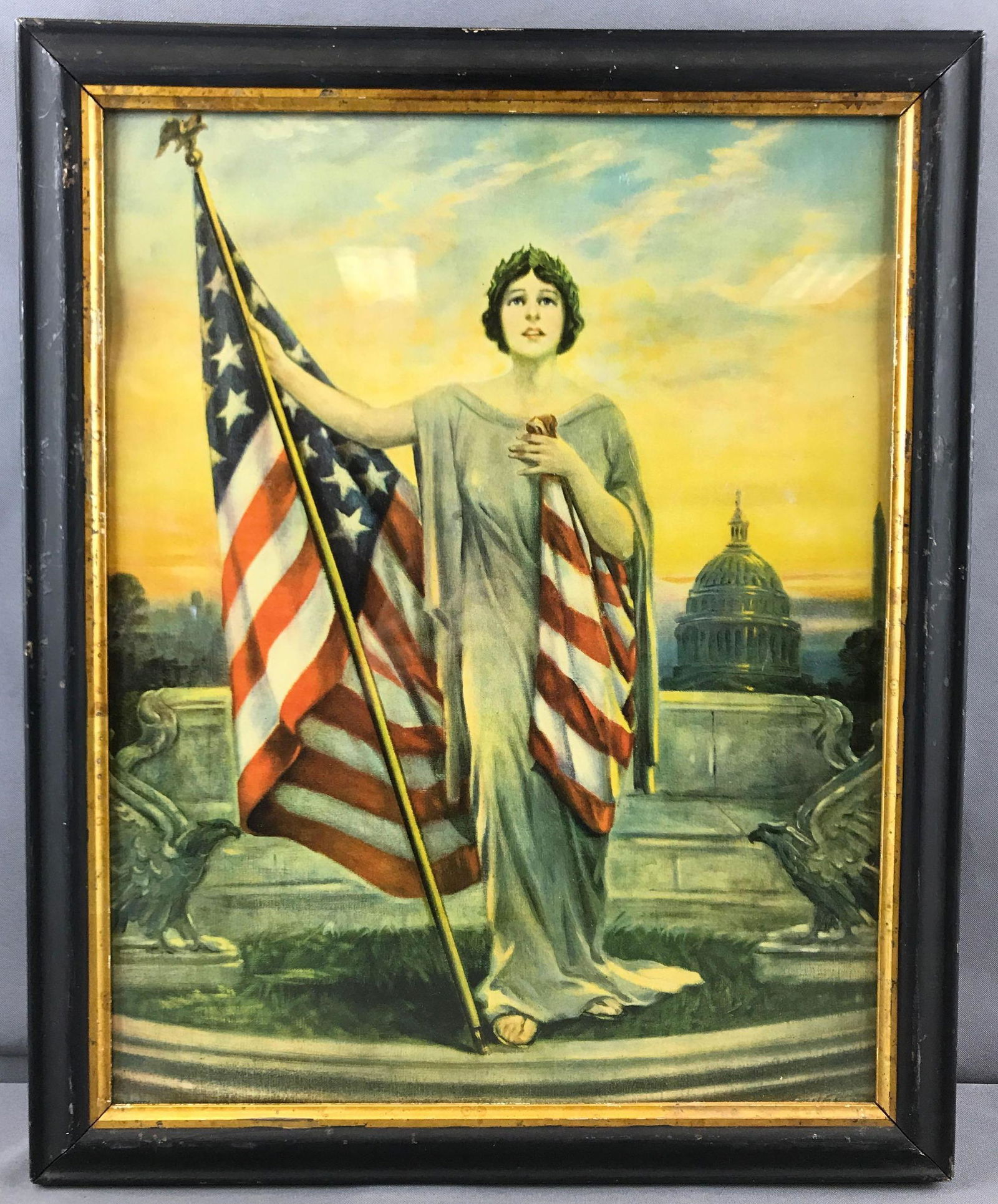 Framed antique patriotic liberty print (1 of 4)