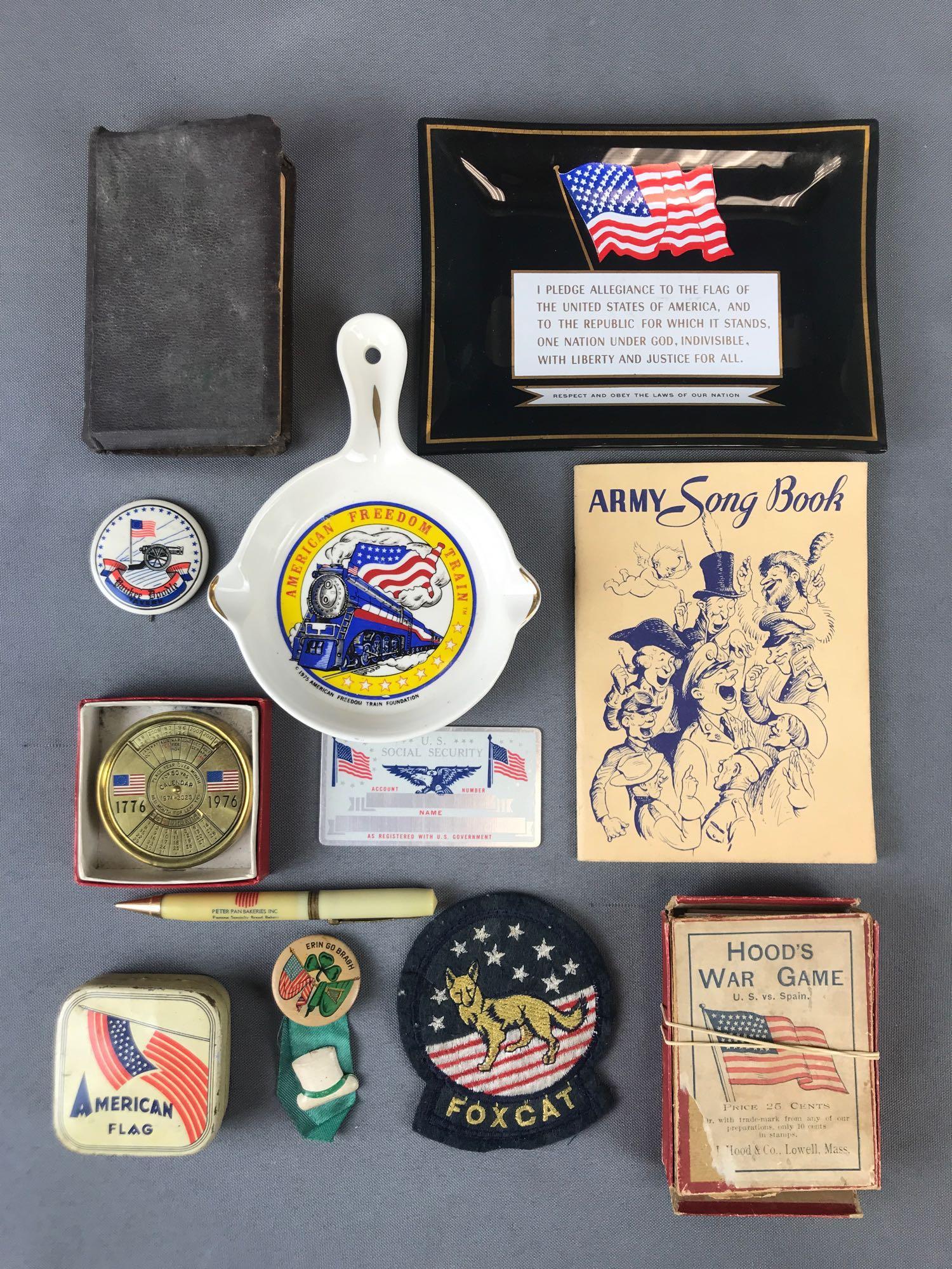 Group of 12 pieces assorted patriotic items-card game, (1 of 5)