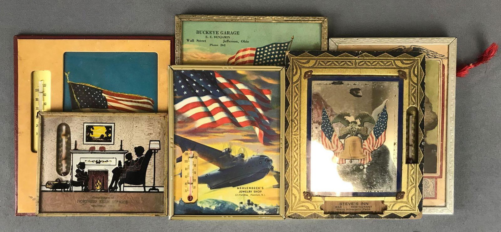 Group of 6 vintage patriotic framed advertising prints, (1 of 7)