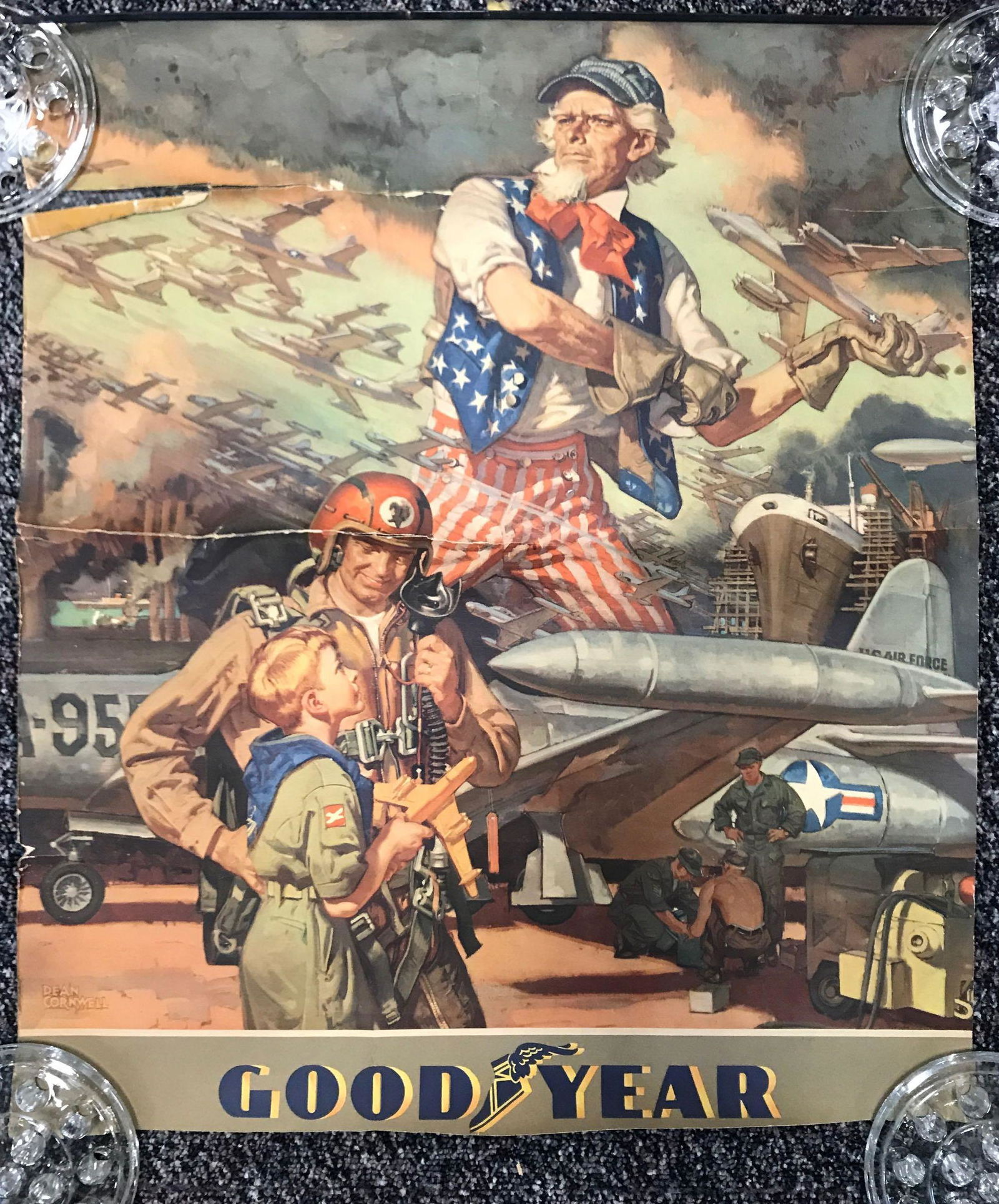Vintage Good Year Uncle Sam Air Force poster (1 of 3)