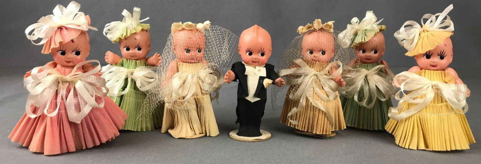 Group of 7 celluloid plastic Kewpie Dolls (1 of 6)