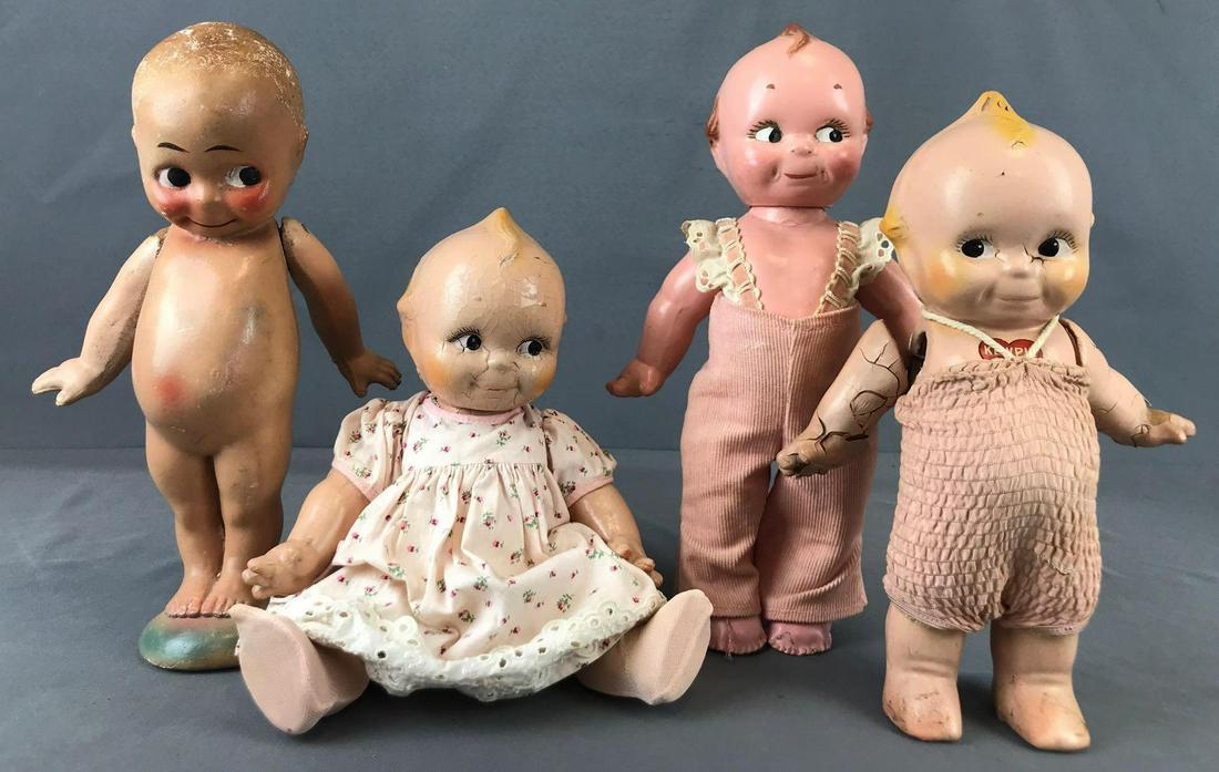 Group of 4 composition Kewpie dolls (1 of 14)