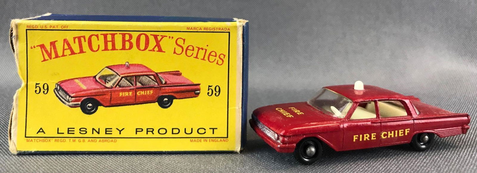 Matchbox No. 59 Fire Chiefs Car Die-Cast Vehicle with (1 of 9)