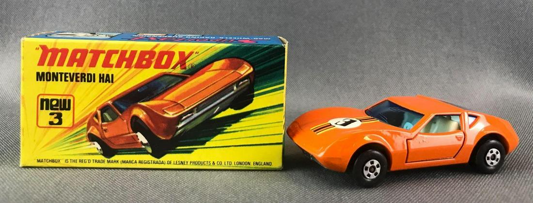 Matchbox Superfast No. 3 Monteverdi Hai Die-Cast: Orange body, blue windows, BPW. A Lesney Product. Made in England