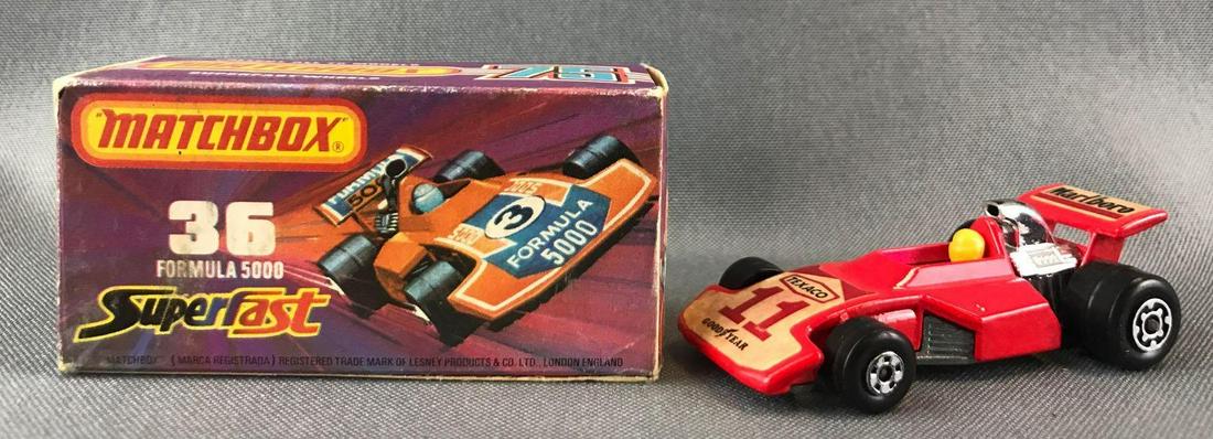 Matchbox Superfast No. 36 Die-Cast Vehicle with: Red body, BPW. A Lesney Product. Made in England