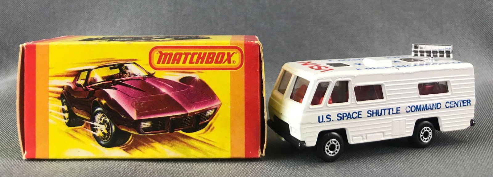 Matchbox No. 54 NASA Tracking Vehicle Die-Cast Vehicle: White body, BPW, NASA decals. A Lesney Product. Made in England