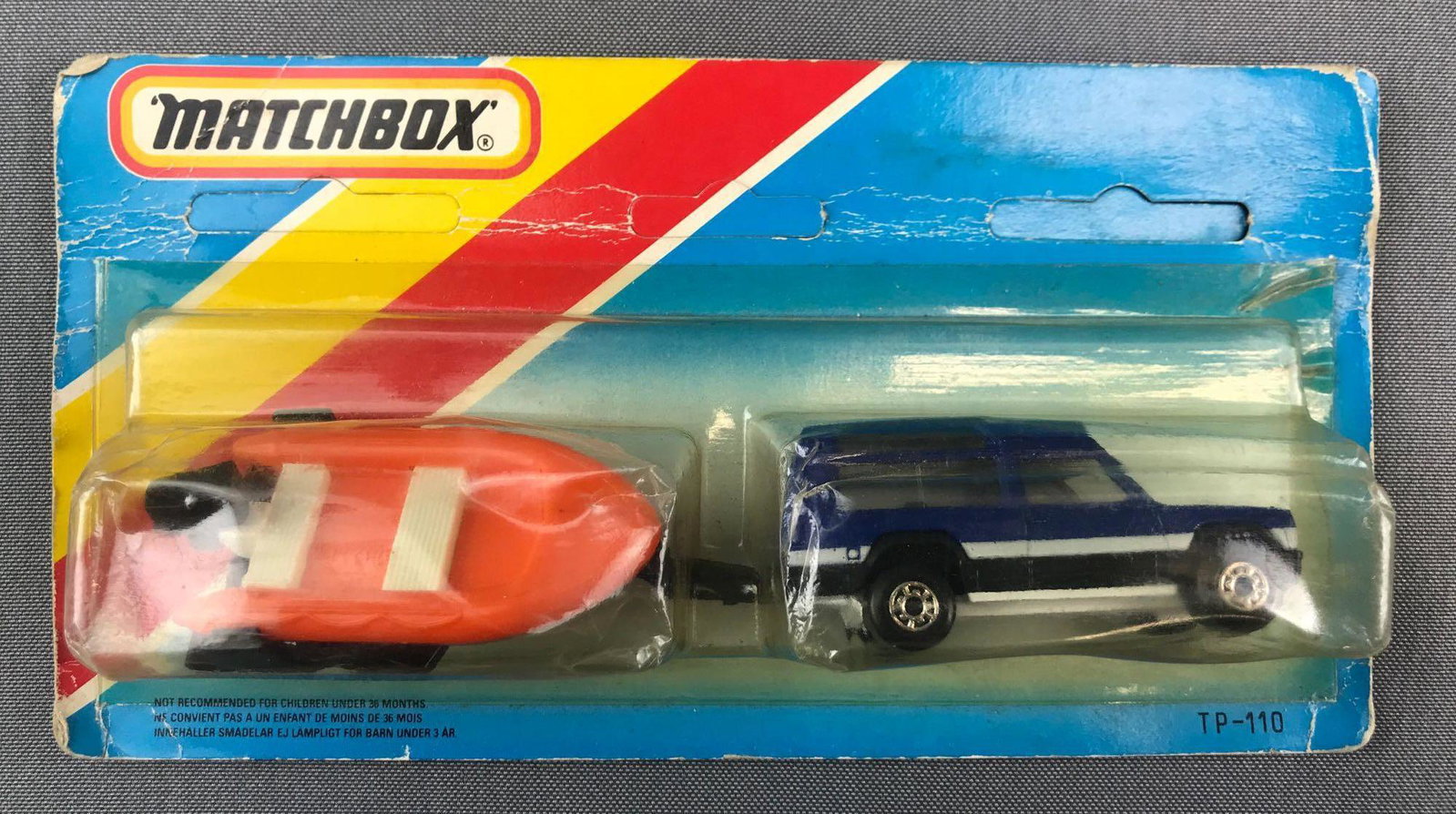 Matchbox TP-110 Die-Cast Vehicle and Trailer Set in: Includes Marta Rancho, Inflatable, and Trailer. A Lesney Product. Made in England