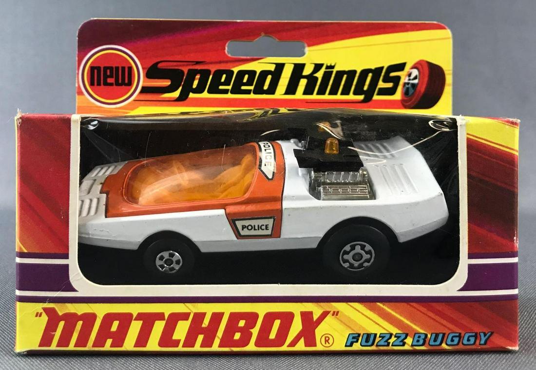 Matchbox Speed Kings-K41 Fuzzbuggy Die-Cast Vehicle in: White body, amber windows, BPW. A Lesney Product. Made in England
