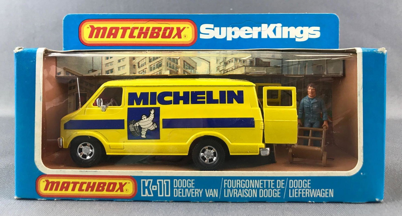 Matchbox Super Kings K-11 Dodge Delivery Van Die-Cast: Yellow body, BPW, Michelin decals. A Lesney Product. Made in England