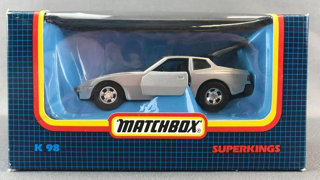 Matchbox Super Kings K-98 Porsche 944 Die-Cast Vehicle: Silver body, BPW. A Lesney Product. Made in England