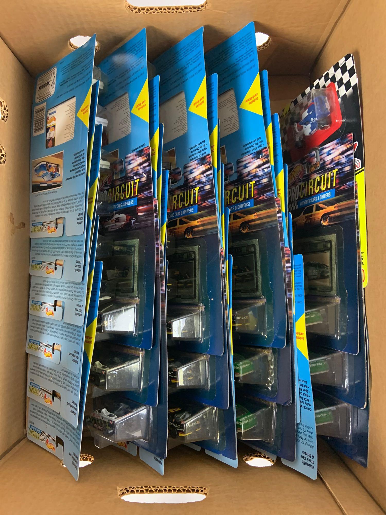 Group of 38 hot wheel pro circuit diecast vehicles in (1 of 2)