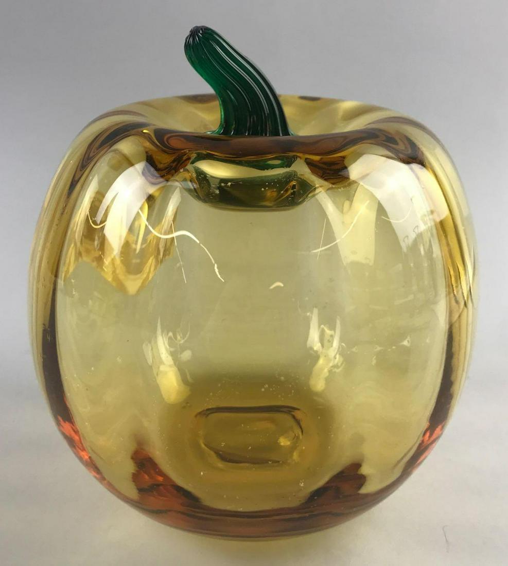 Blenko Handmade Glass Pumpkin: 6.25 inches