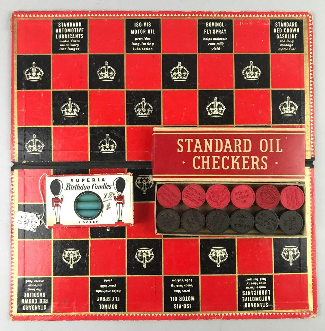 3 piece group Standard Oil advertising Checkers game: Largest is 14x14 inches