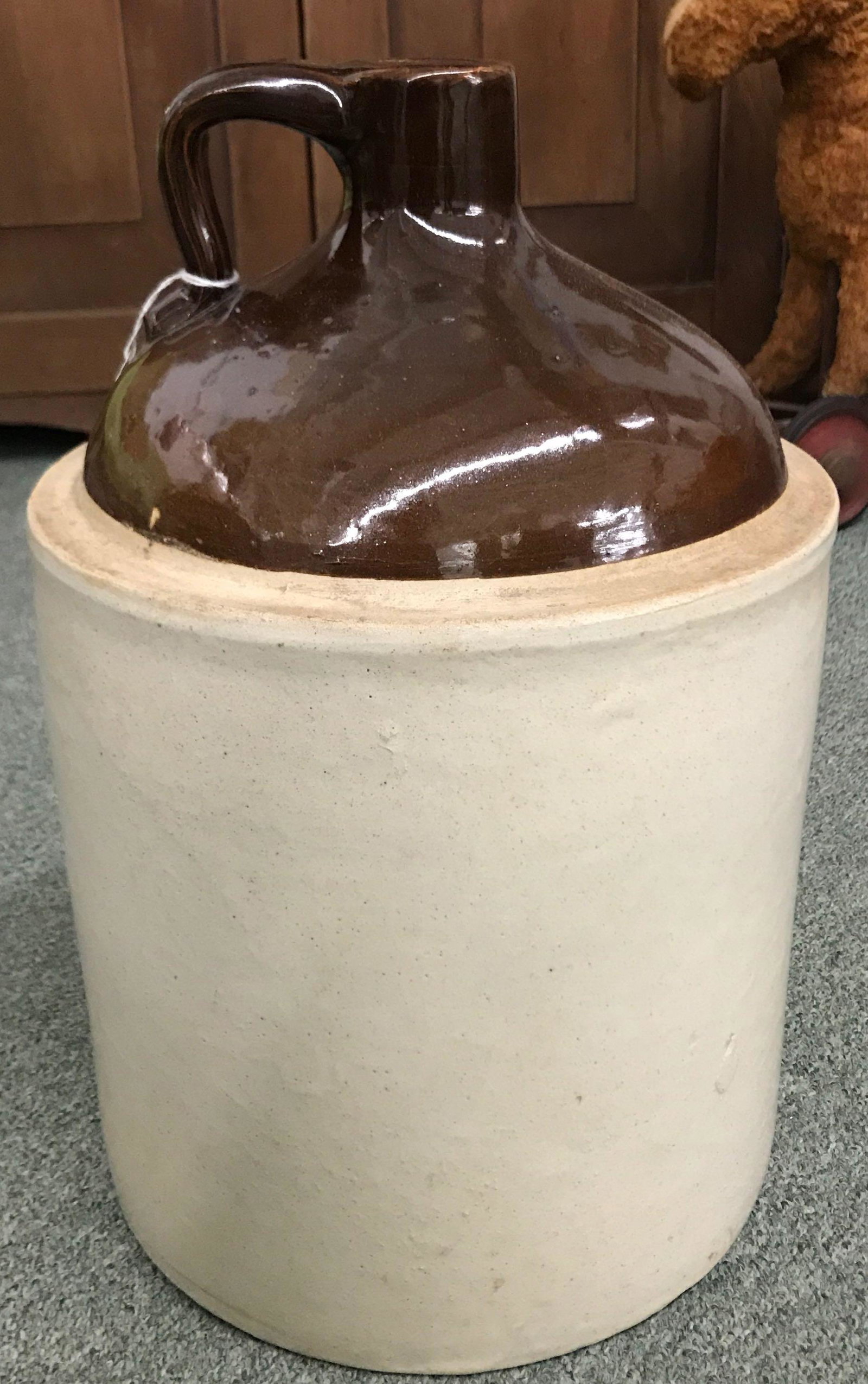 Vintage Western Stoneware Jug: 16 x 10 Inches