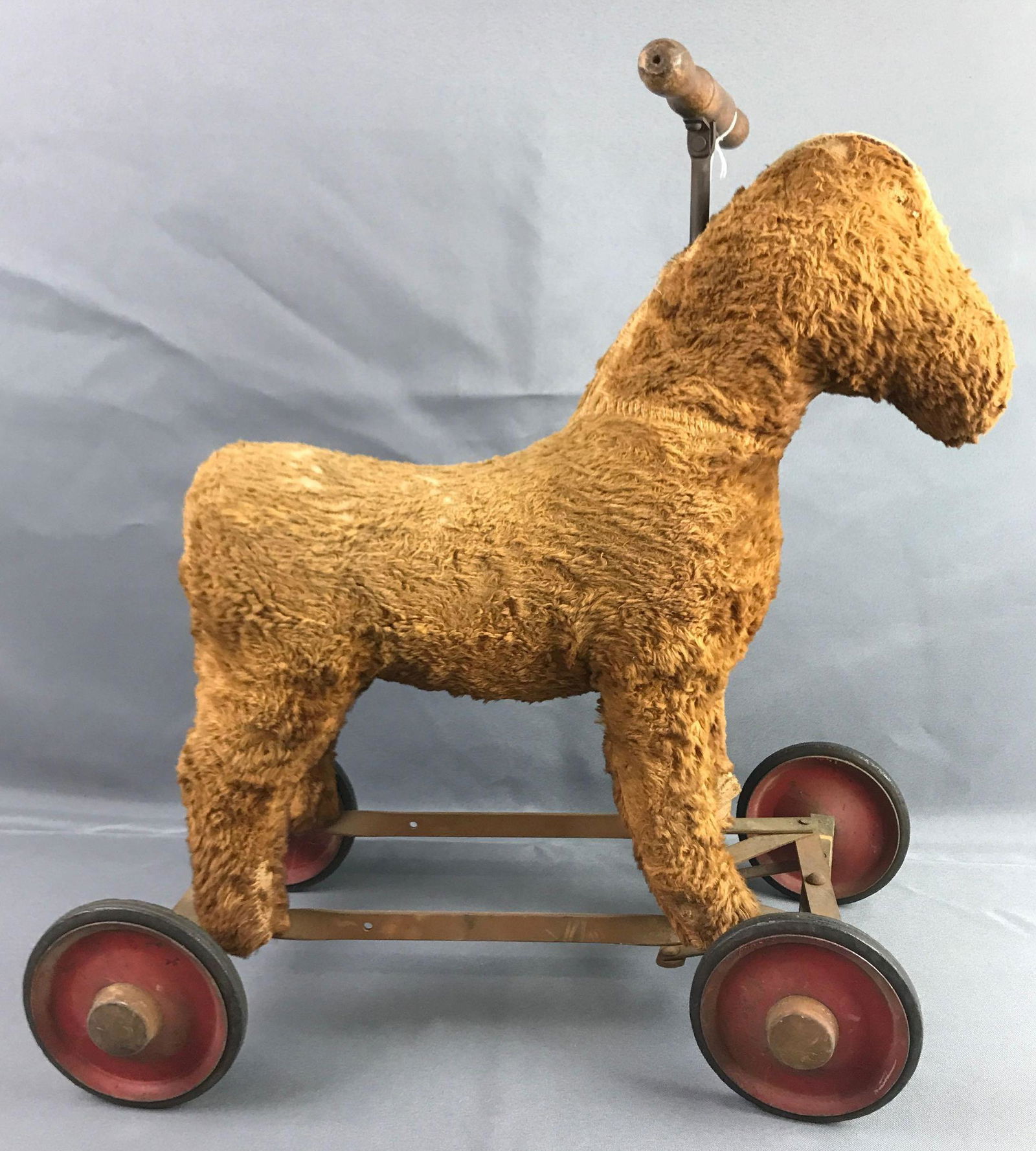 Antique 1920s Horse Riding Toy: 20 x 17 inches Stuffed Missing Eyes and Ears