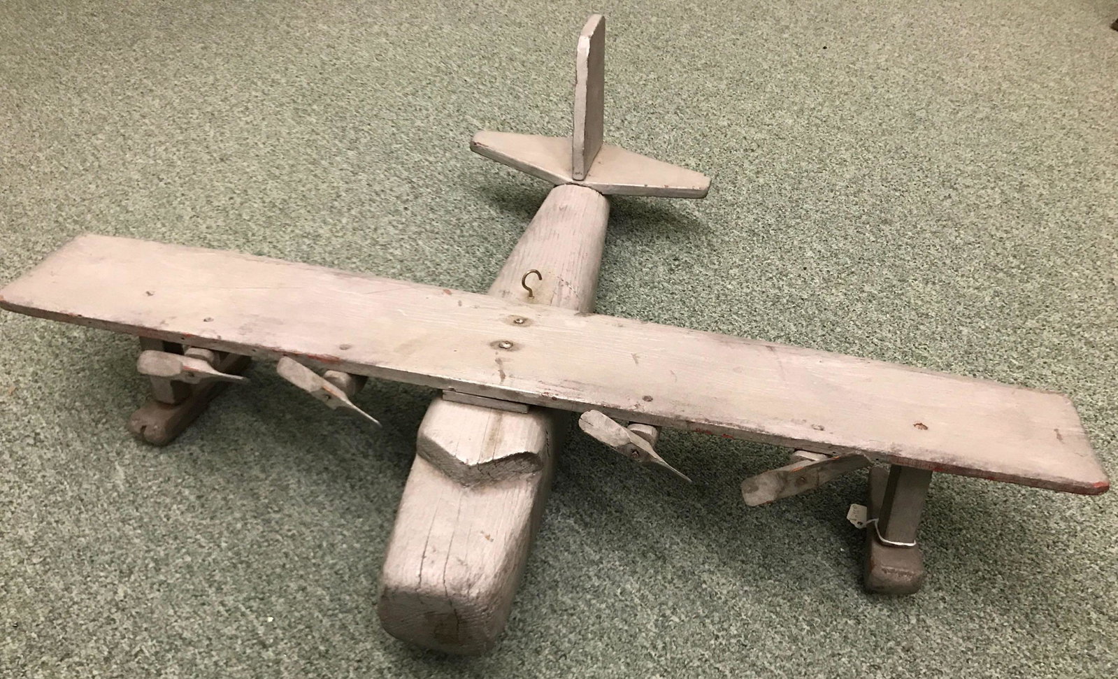Antique Folk Art Water Plane: 23 x 29 Inches, non original plastic lids.