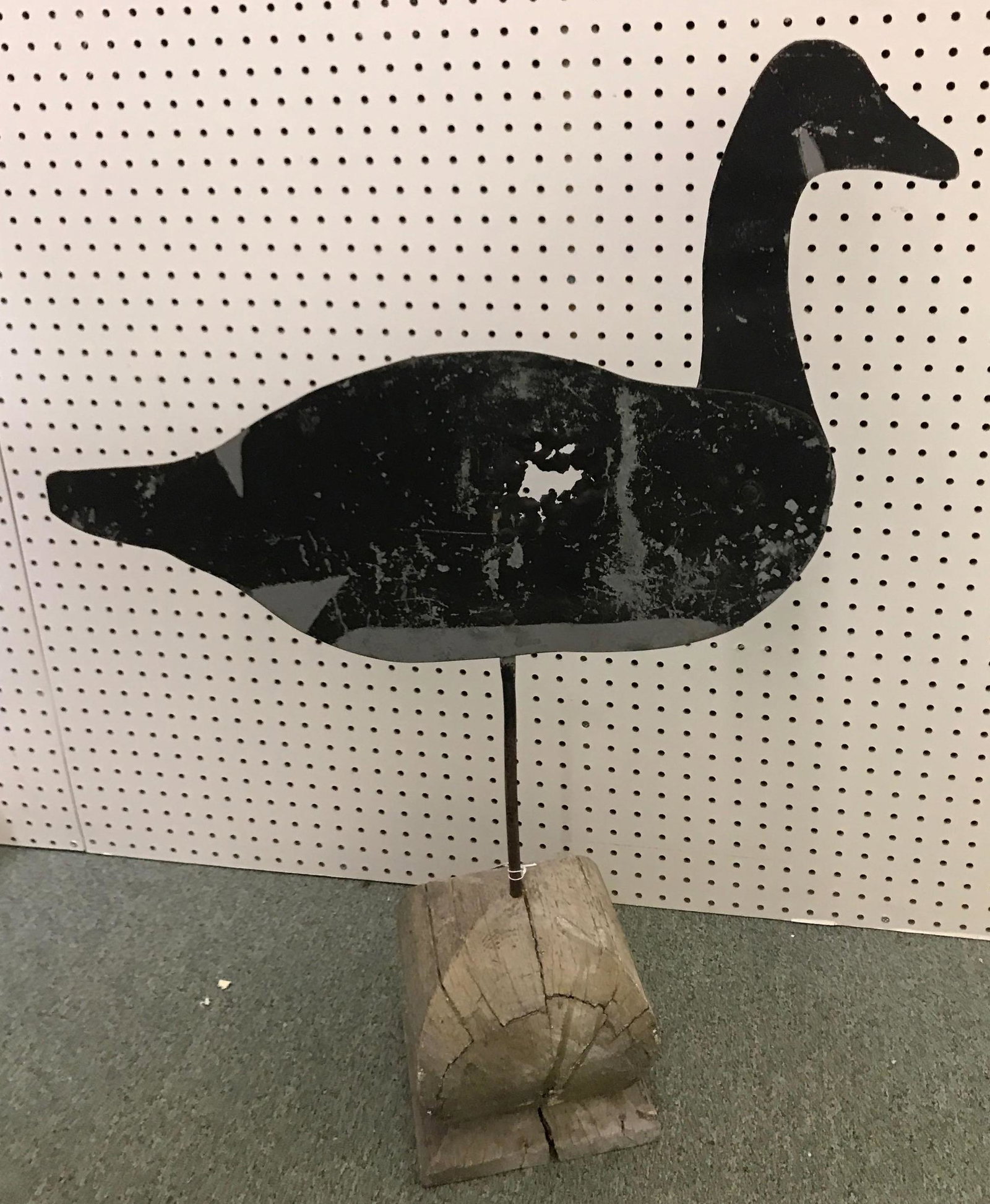 Antique Goose Decoy: 35 x 23 inches Buck shot hole