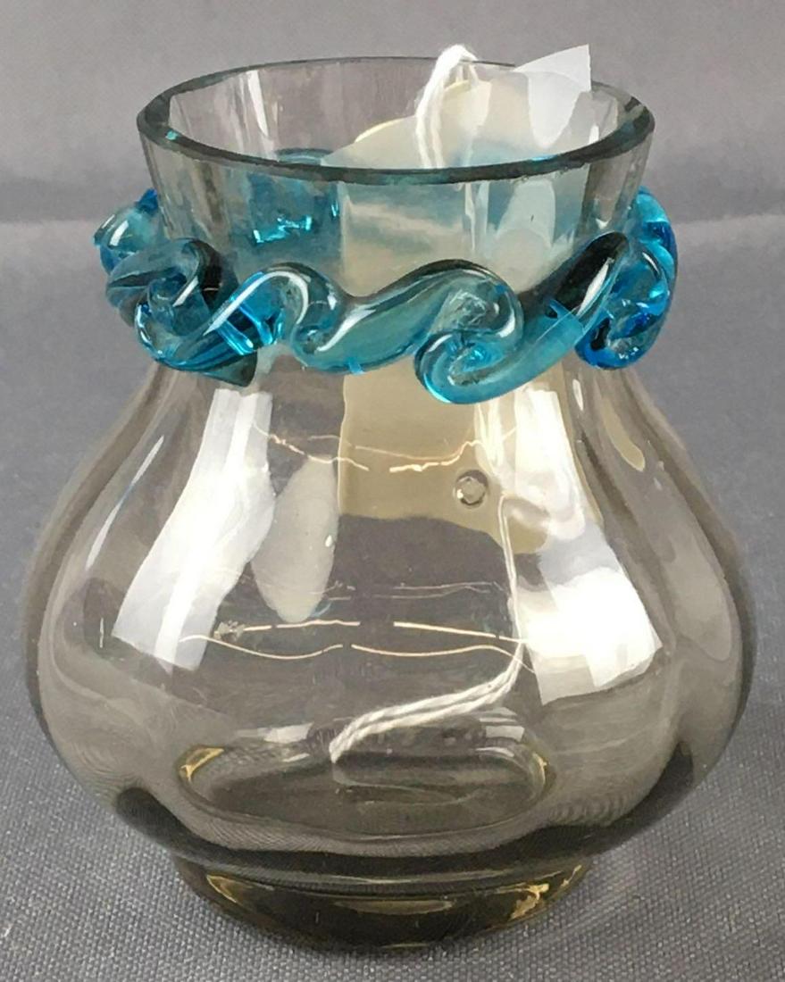 Antique Inside Optic with Rigaree Toothpick Holder: 2 3/4 inches tall