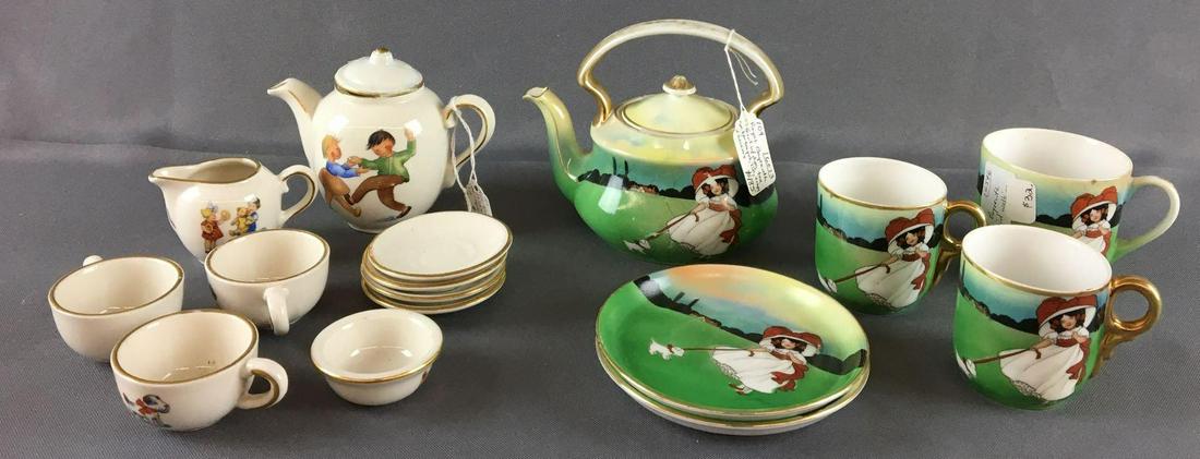 Group of Antique Childs Tea Sets: Includes 6 pc. Royal Bayreuth and 10 pc. German set some missing pieces