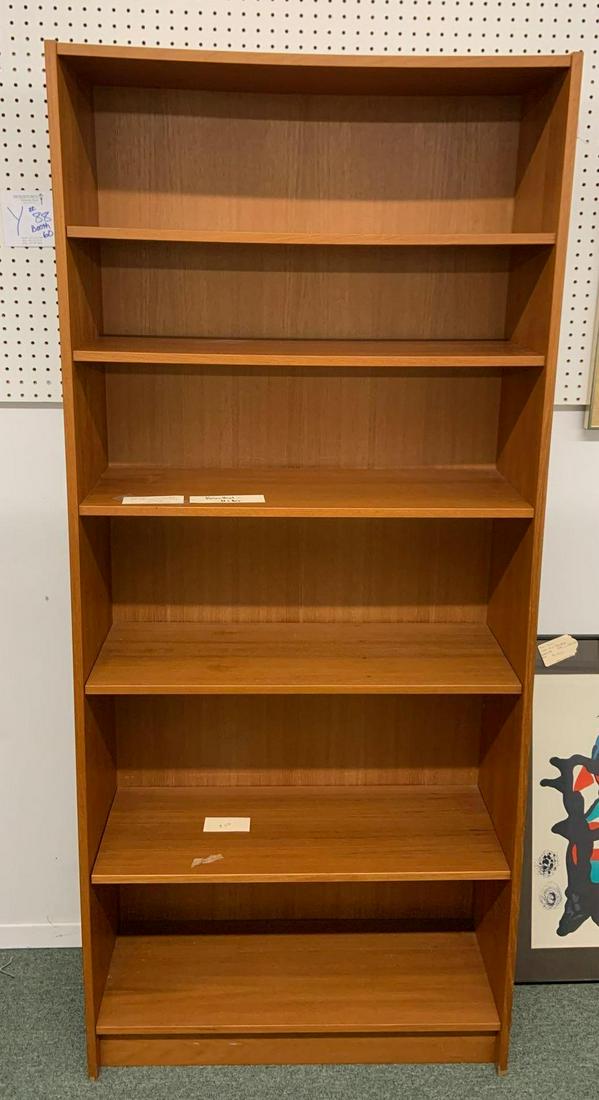 Mid century Rosenthal Netter Denmark bookcase: 31 x 11 1/2 x 72, no shipping, Particleboard construction
