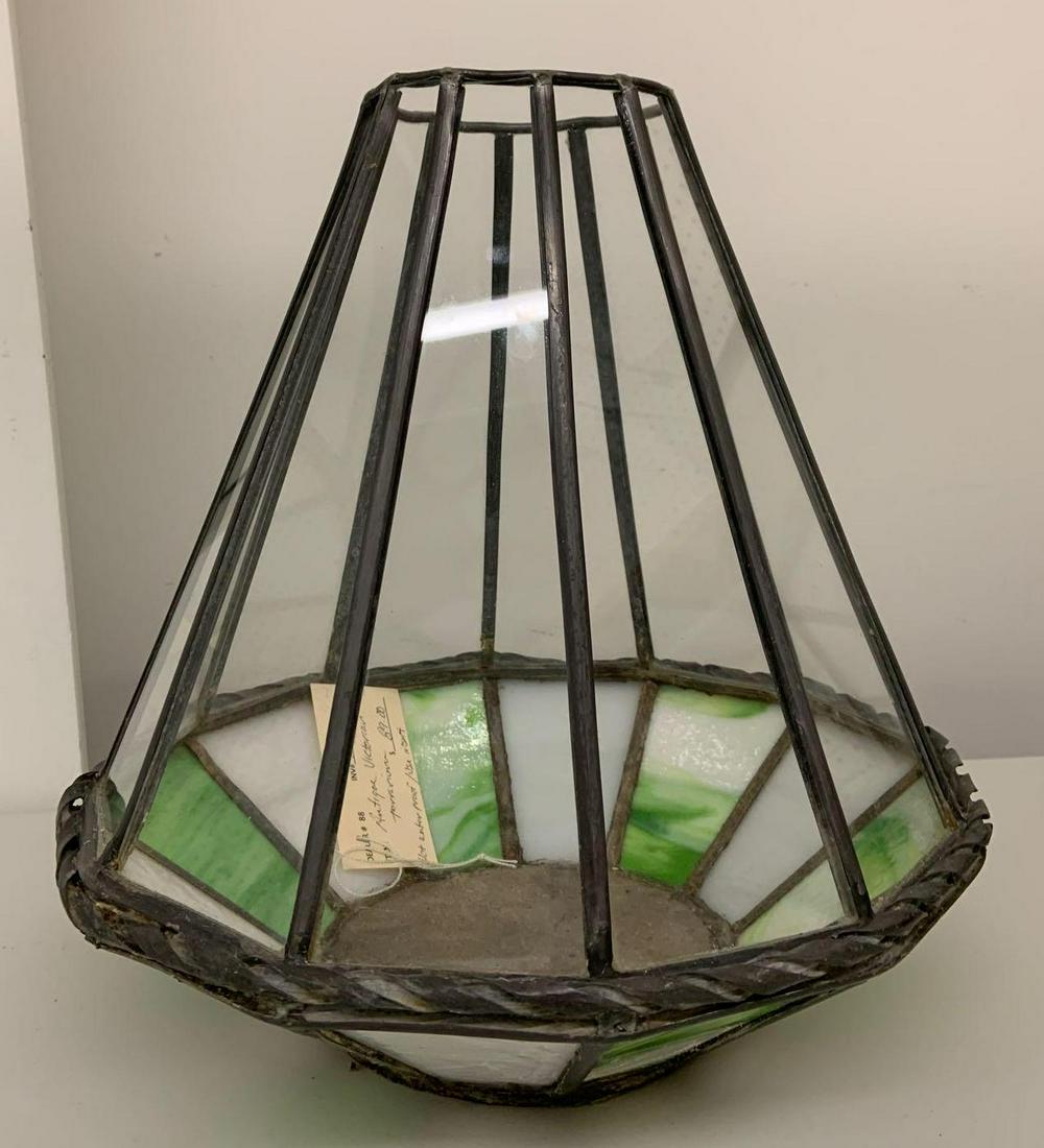 Antique Victorian leaded glass terrarium: 12 x 13 inches