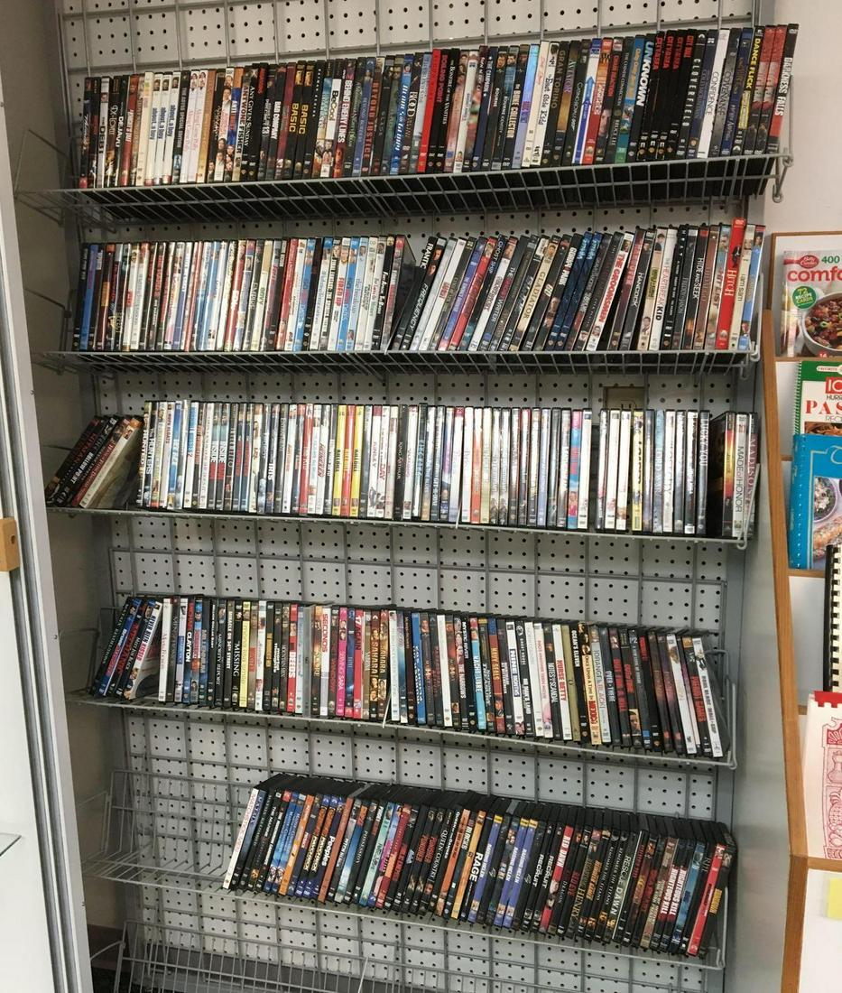 Group of 300+ DVDs: Includes American pie, I robot, horrible bosses 2, hunted, die hard2, death wish 2 and more