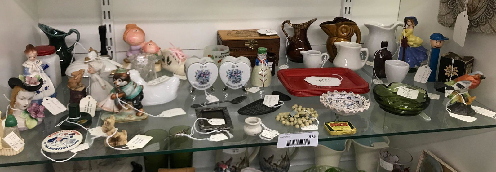 Group of 25+ Antiques and Collectibles: Sorry no shipping on this lot. Figurine salt and pepper shakers pictures Pezz ashtrays rosary