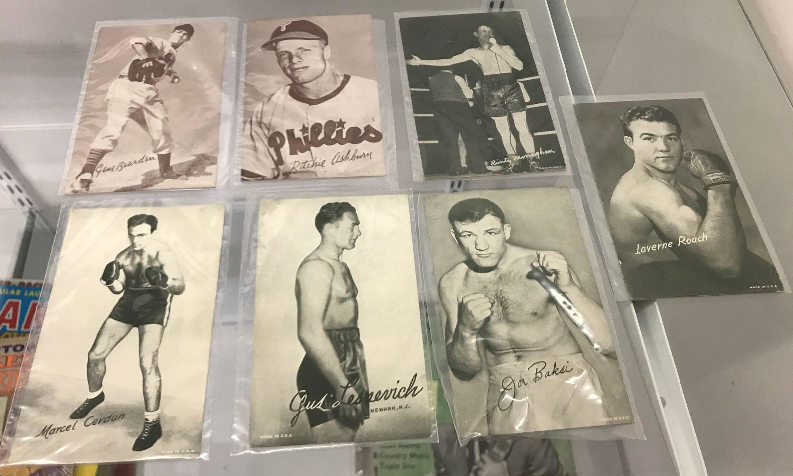 Group of 7 Vintage sport cards: boxing baseball