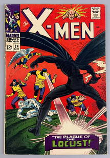 Marvel Comics X-Men No. 24 Comic Book: 1st Appearance & Origin of The Locust (Dr. August Hopper), September 1966, Vol. 1 (First Print), Silver Age, $.12, Bagged and Boarded