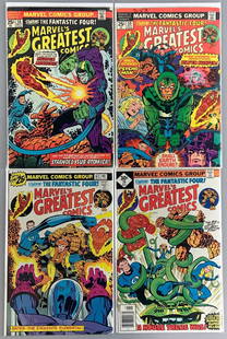 Group of 4 Marvel Greatest Comics Comic Books: Includes No. 58, 59, 63, and 70, 1975-77, Bronze Age, $.25 and $.30, Bagged and Boarded