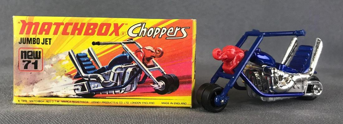 Matchbox Superfast Choppers No. 71 Jumbo Jet Die-Cast: Blue body, BPW. A Lesney Product. Made in England, I Box