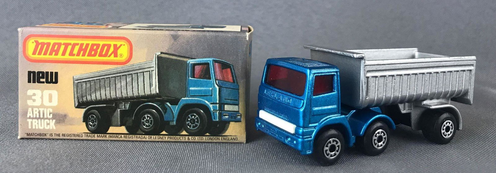 Matchbox No. 30 Arctic Truck Die-Cast Vehicle with: Blue body, red windows, BPW. A Lesney Product.Ê, L Box