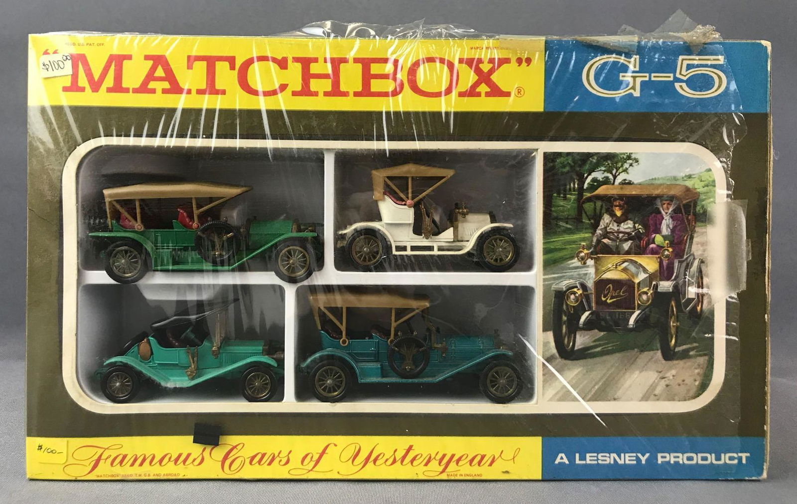 Matchbox G-5 Famous Cars of Yesteryear Die-Cast: Includes 14B3, Y9B2, Y12B2, Y14B2. A Lesney Product. Made in England
