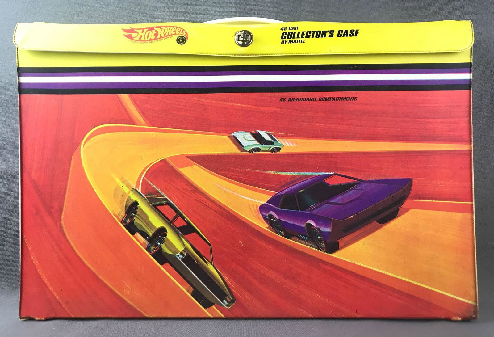 Hot Wheels 48 Car Collectors Case: 19x1.75x12.5 inches. 48 adjustable compartments. By Mattel. 1968