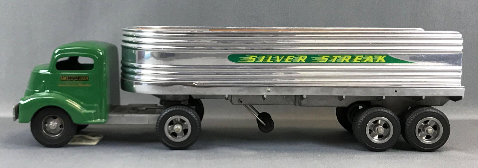 Smith Miller Silver Streak Pressed Steel Semi Truck and: Restored 1953 GMC Truck 23 x 6 1/2 inches