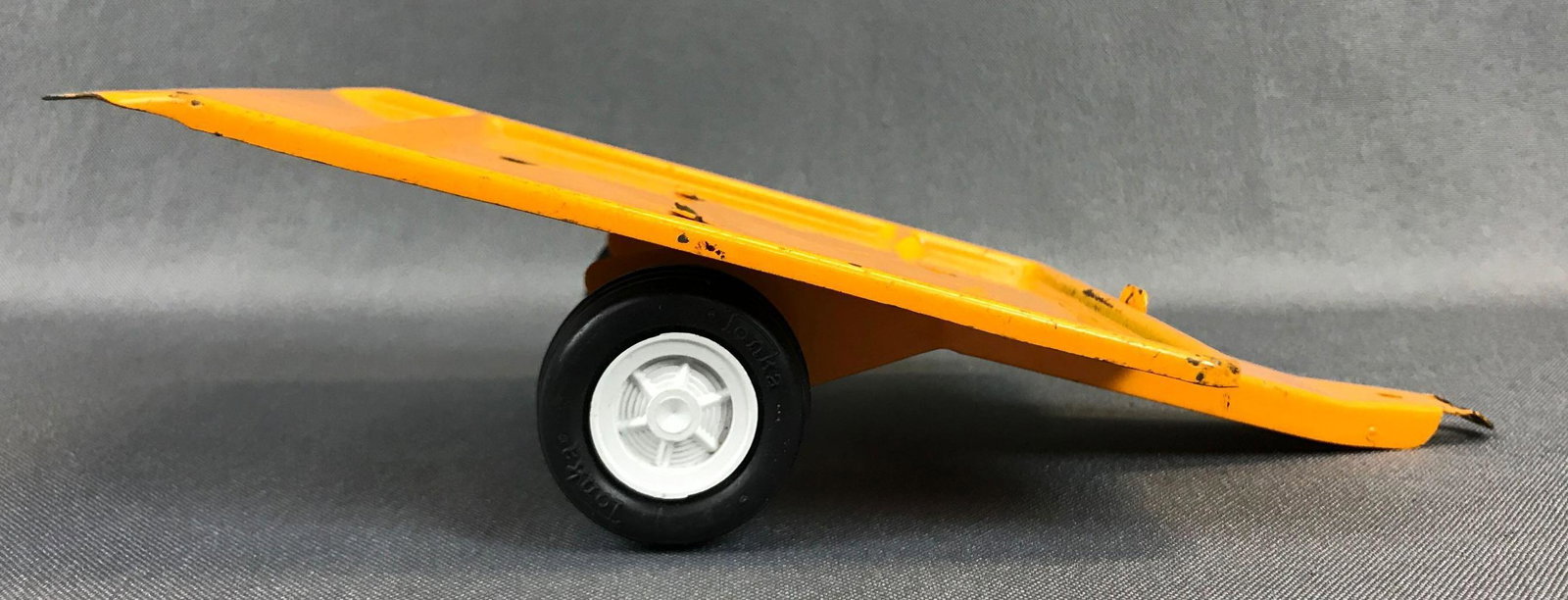 Tonka Pressed Steel Tilt Trailer: Pressed steel 8 1/2 inches some scratches
