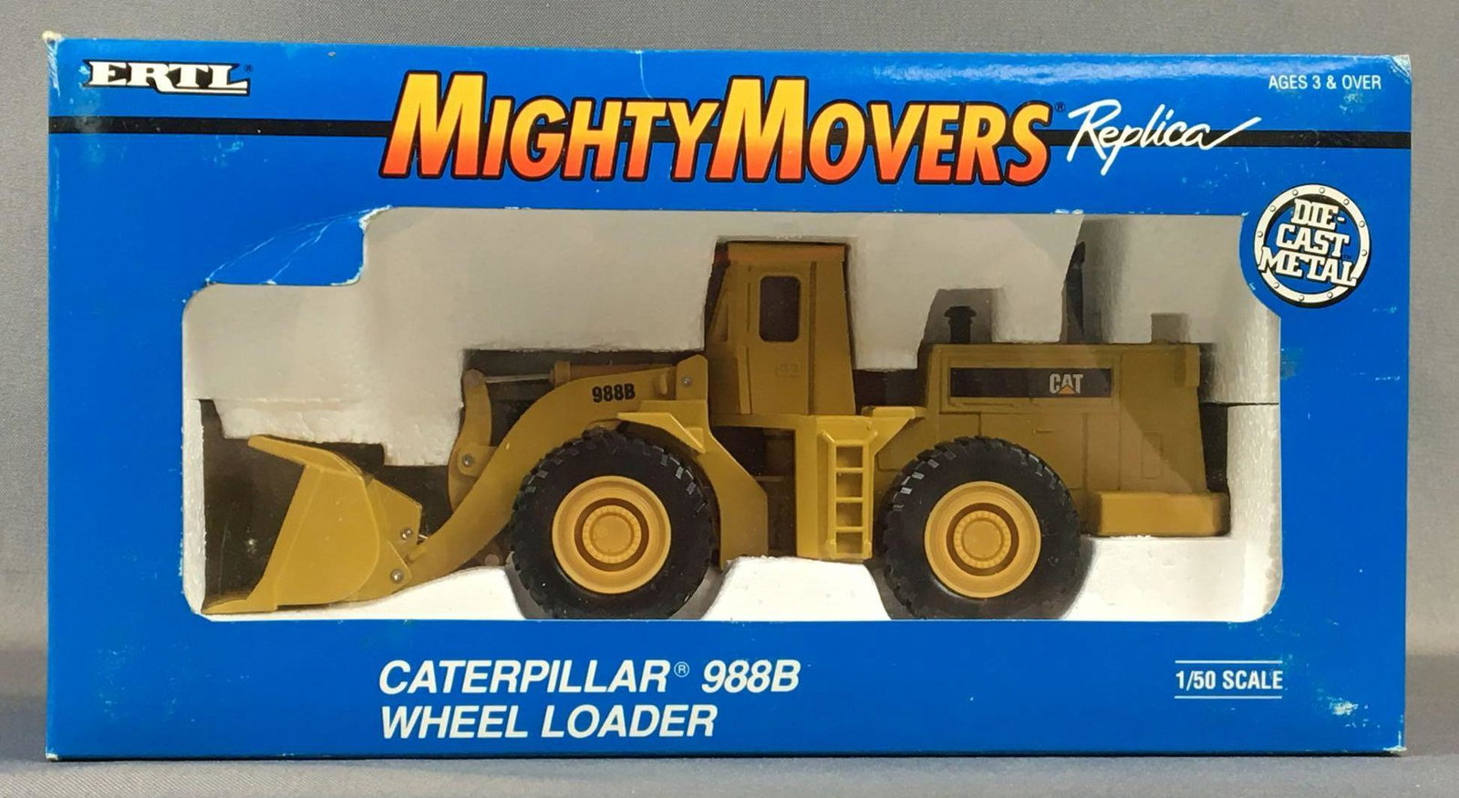 Mighty Movers Caterpillar 988B Wheel Loader: 1991 ERTL 1/50 scale 9 inches