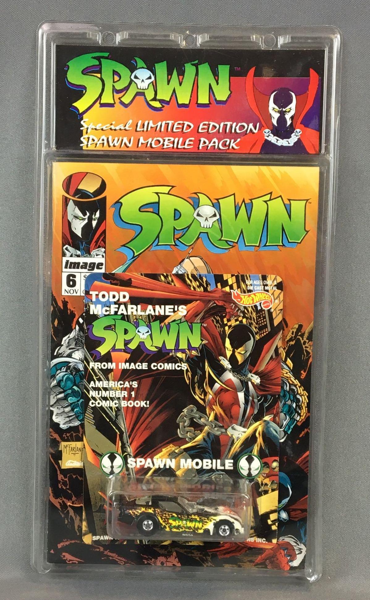Special Edition Spawn Mobile Pack in Original packaging: 1993 Diecast and Comic Book Pack