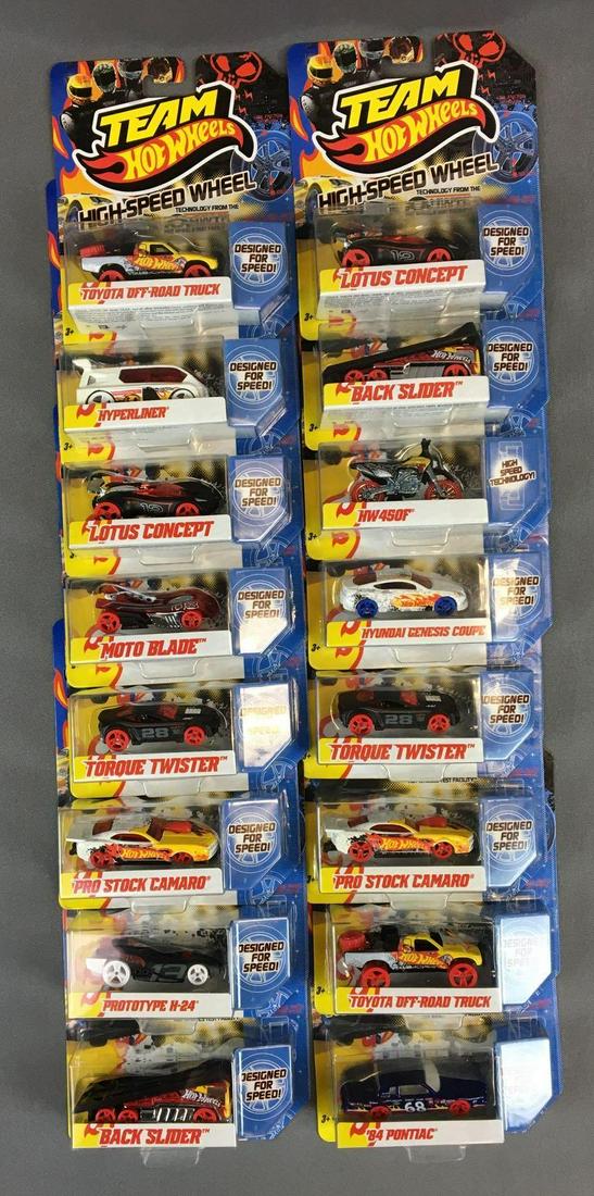 Group of 16 Team Hot Wheels in Original packaging: High Speed Wheels 2011 (Designed for Speed)